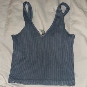 Nikibiki Deep Blue Ribbed Tank Top